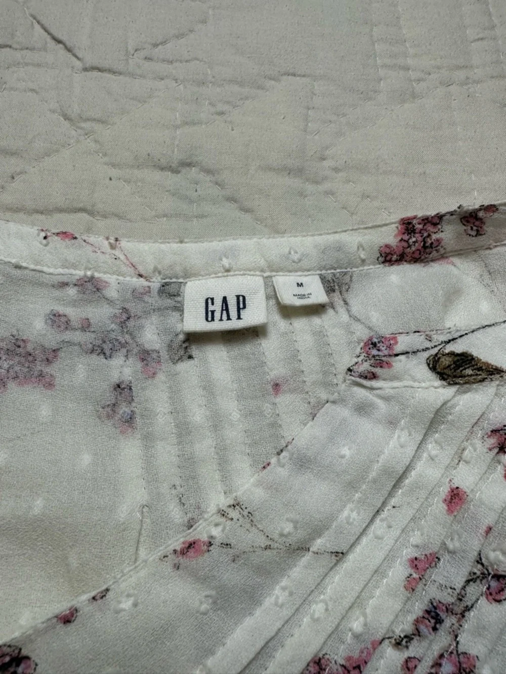 GAP Floral Cotton Peplum Top M Cottagecore Romantic Boho Prairie Blouse